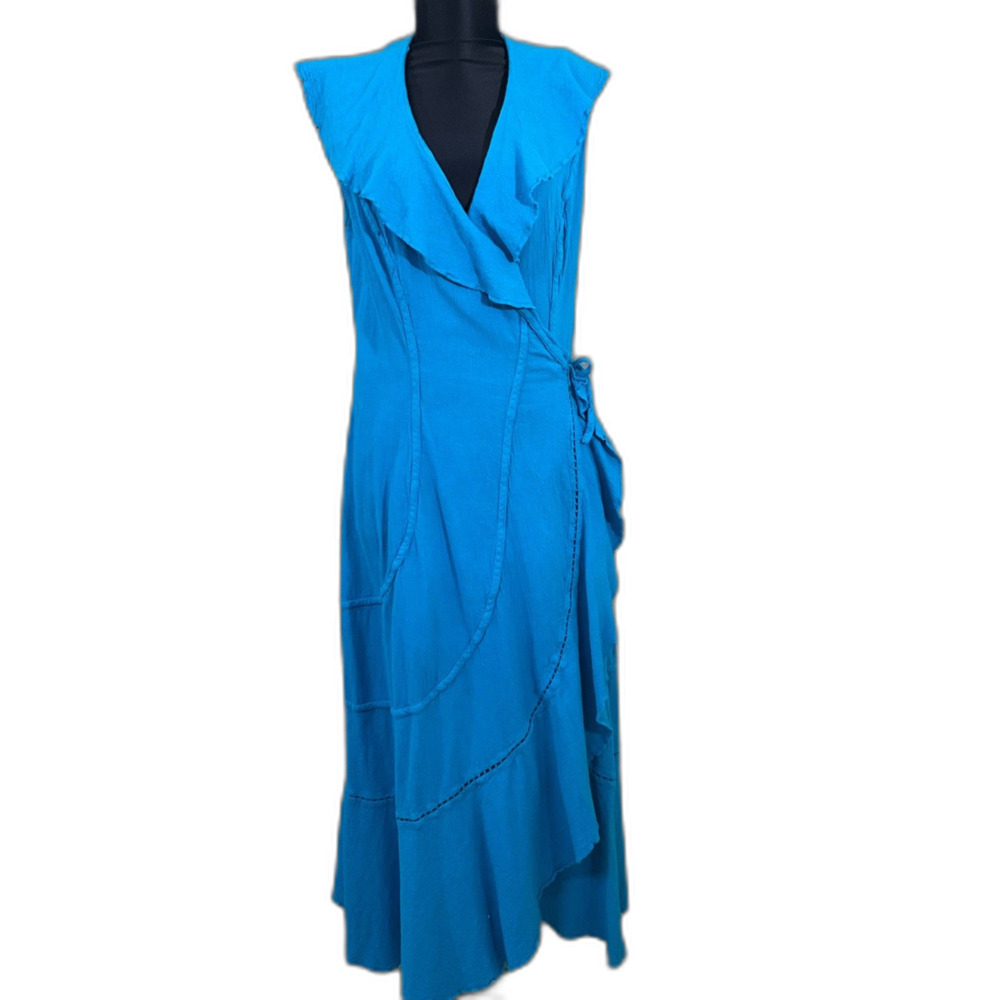 NWT Dunes dress women’s XS Gauzy Cotton white Maxi Dress Layered Boho Cruise